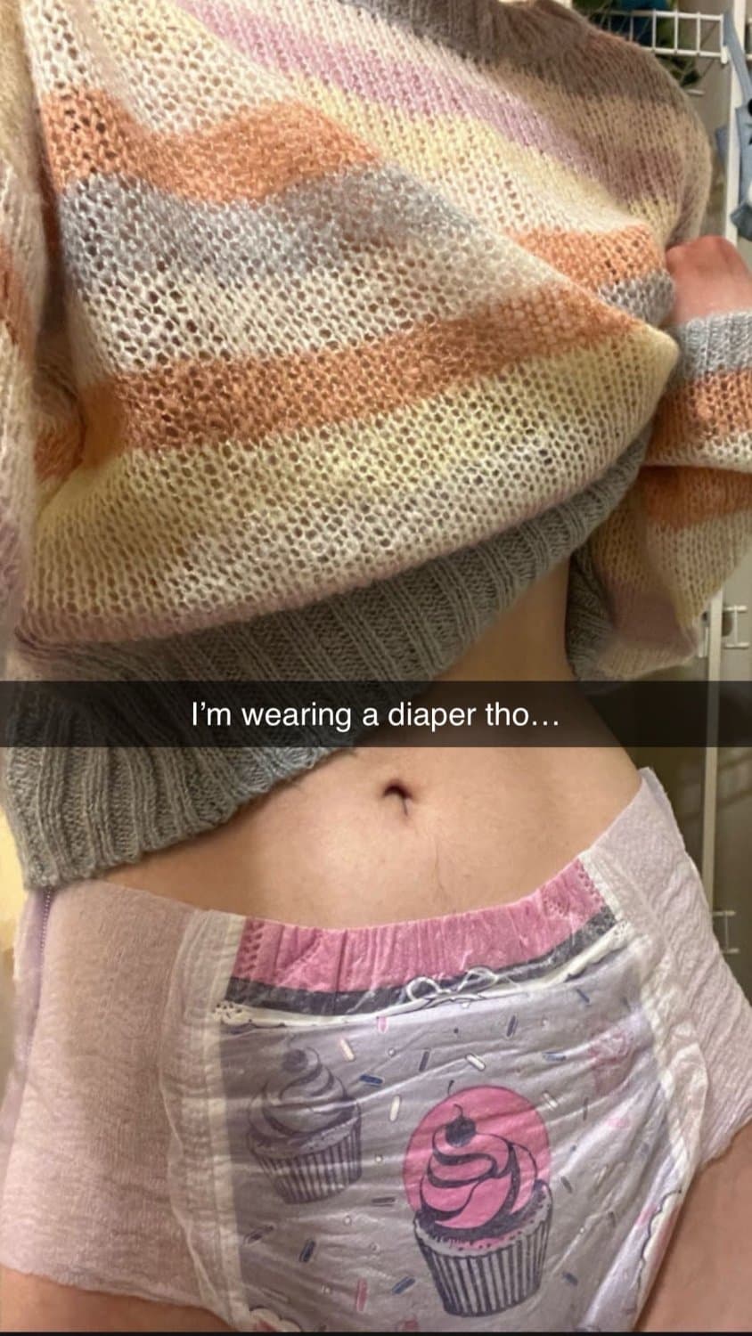 Hot strawberry blonde loves filling her diapers on Snapchat