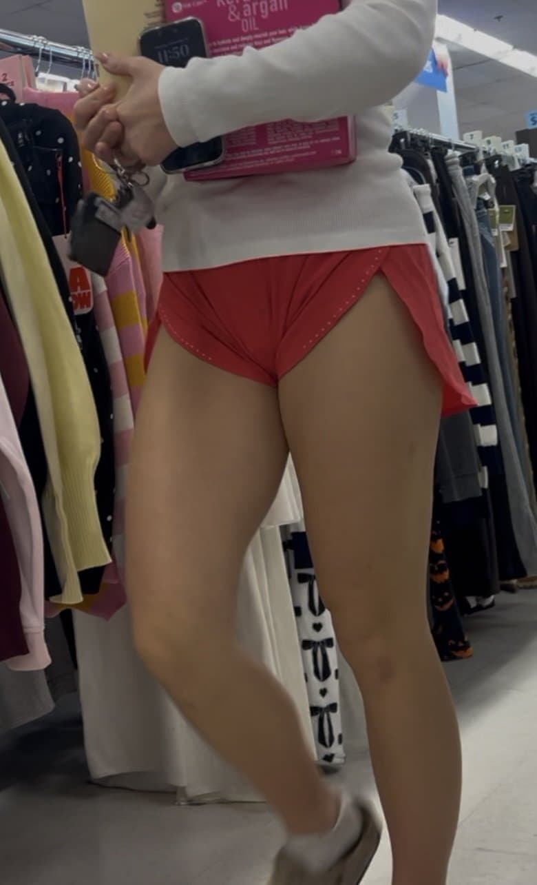 Tight shorts tight Pussy print blonde