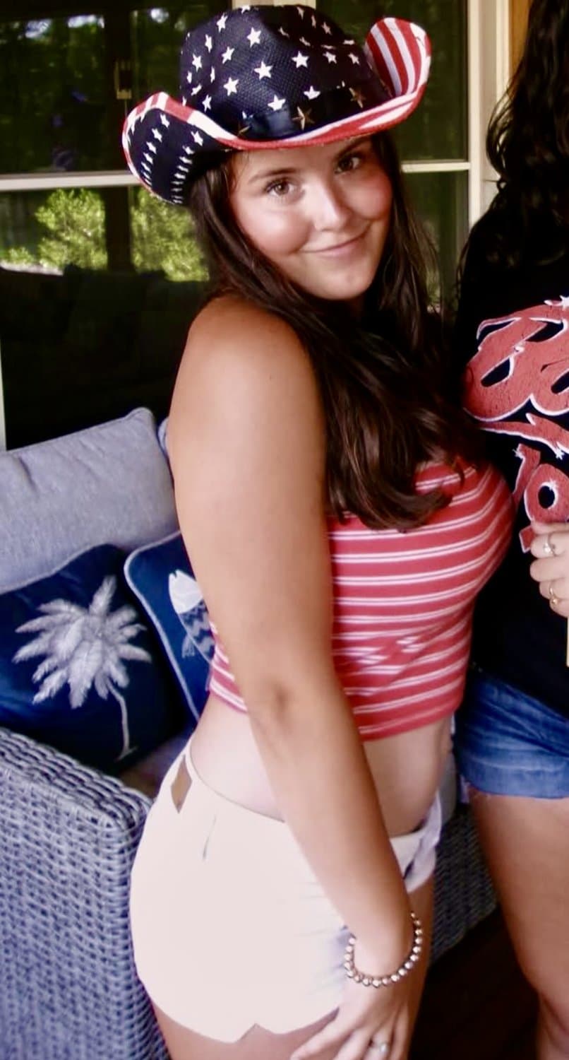 Carolyn’s tits sparkle on Fourth of July