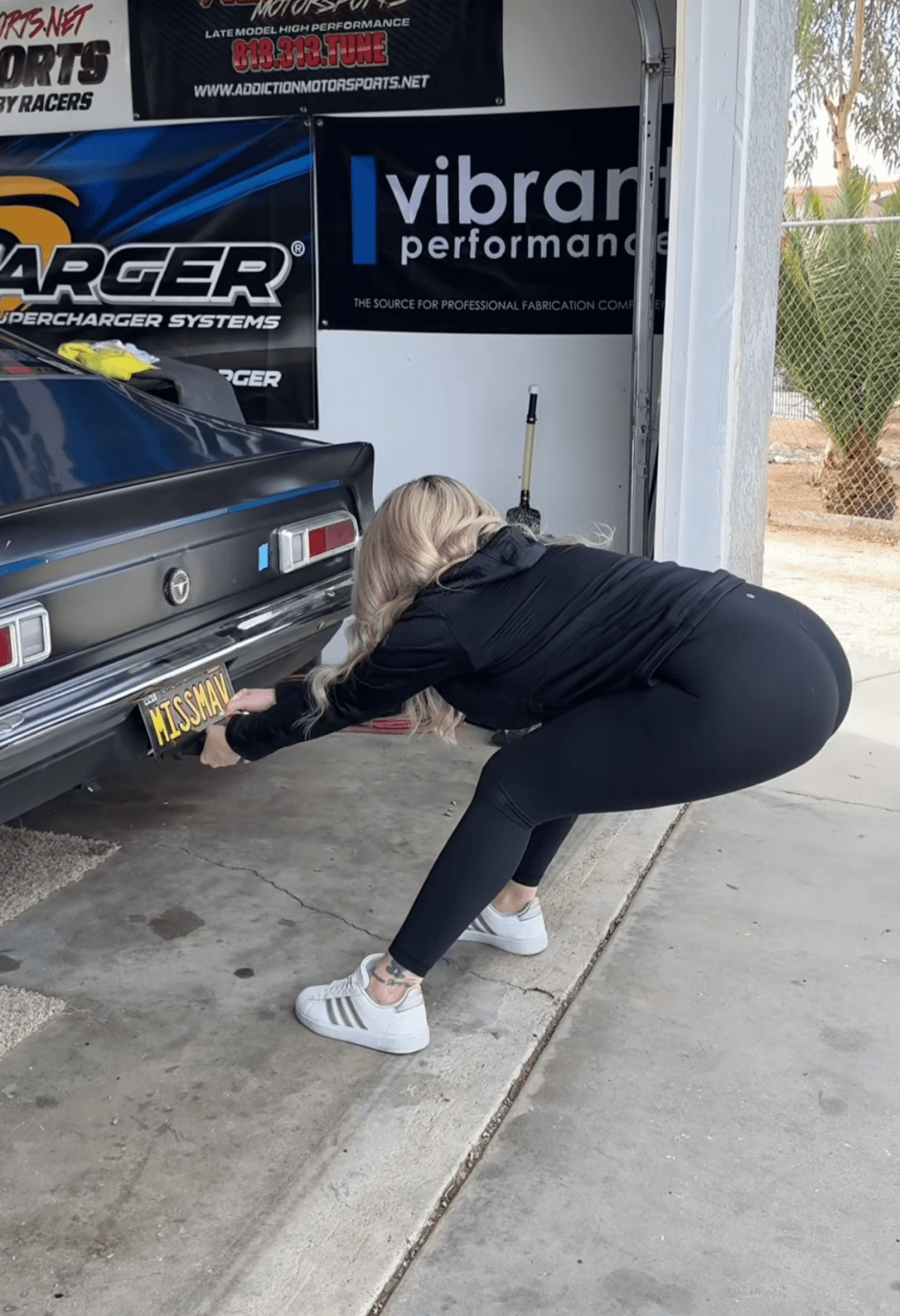Beautiful thick blonde mechanic slut