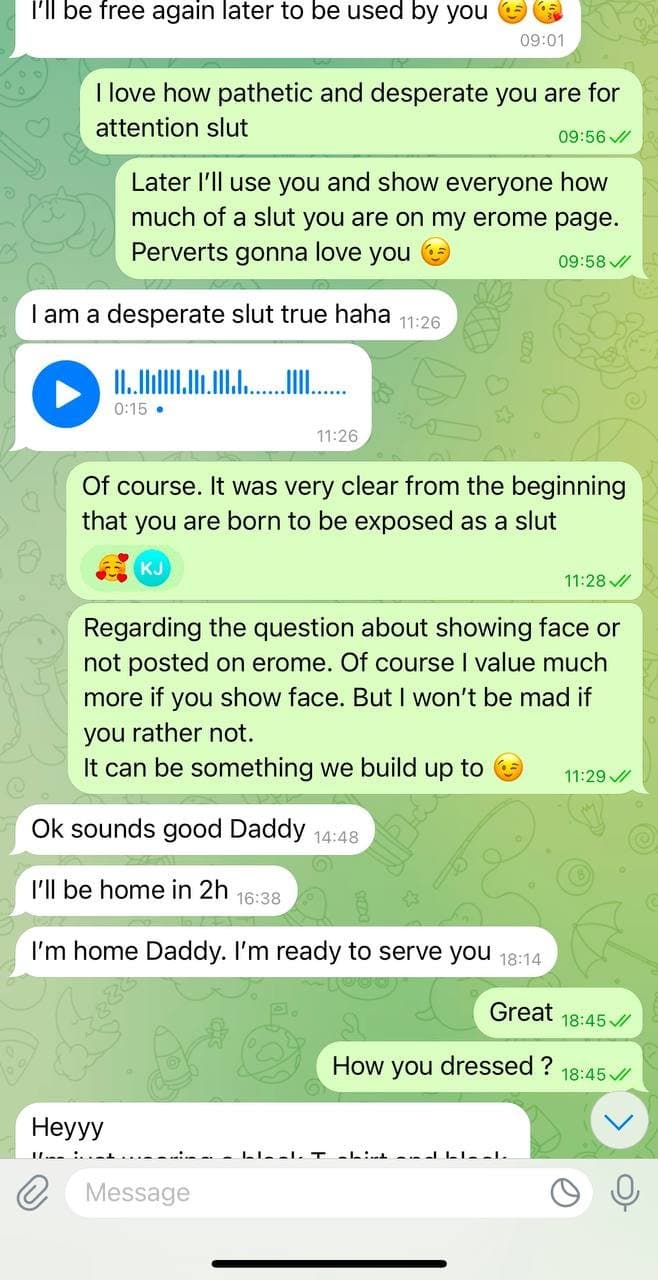 New cheating slut used and almost caught by bf at the end