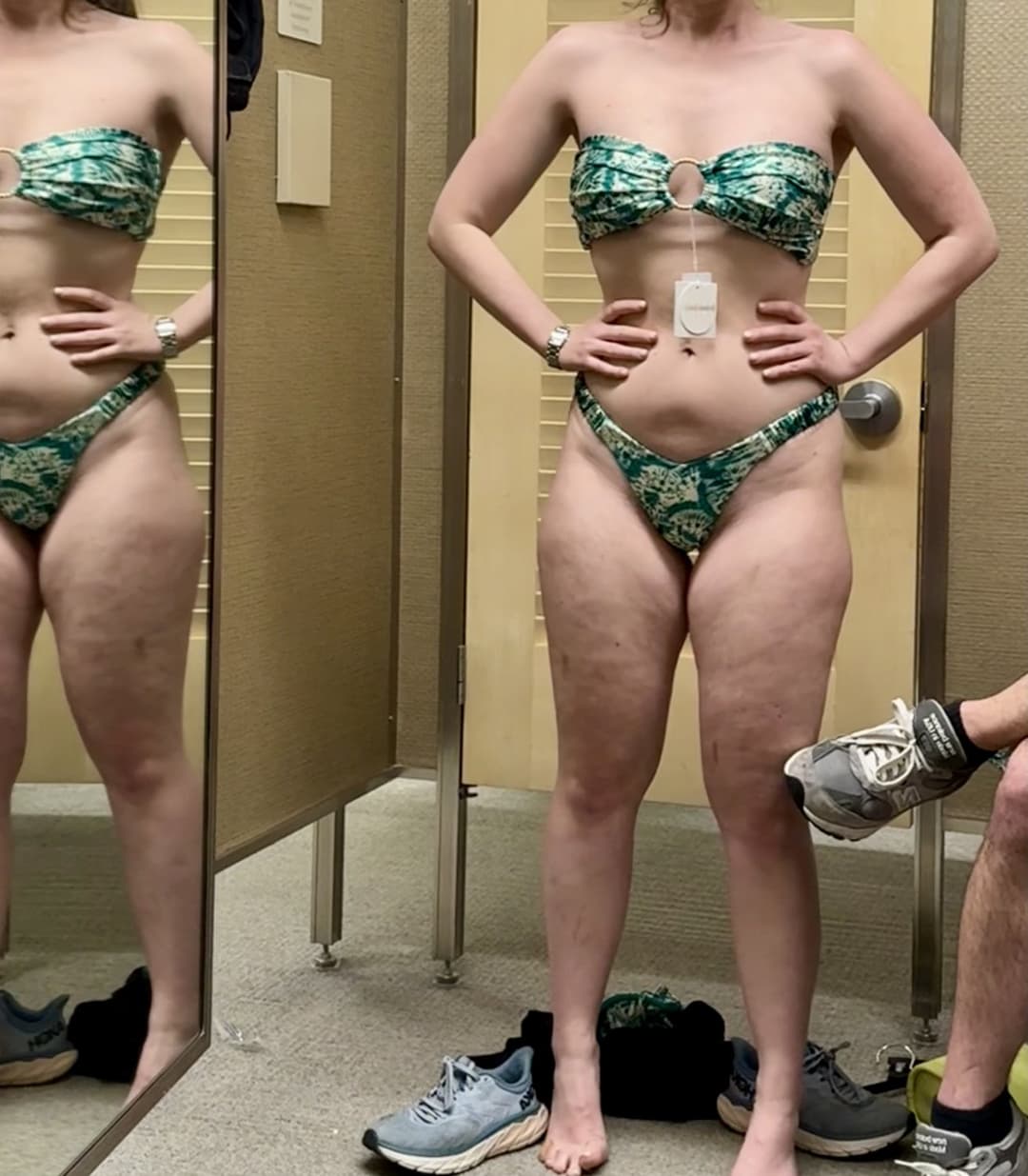 Cute college GF teasing curves in bikini try on haul