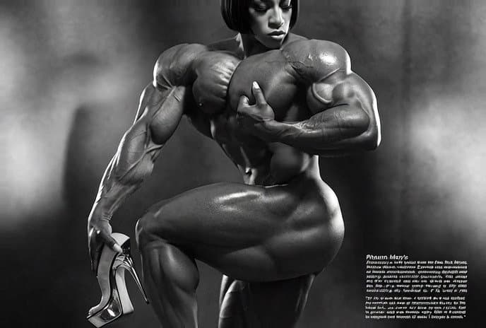 Bodybuilding strip at the women only club, she is the muscle dream of every girl