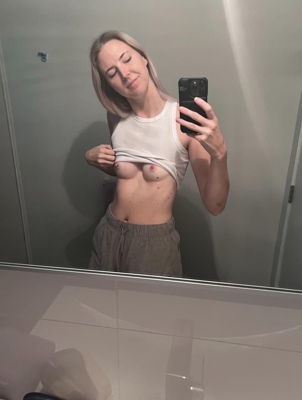 Tall Leggy Skinny Slut With Tiny Tits Is A Total Whore