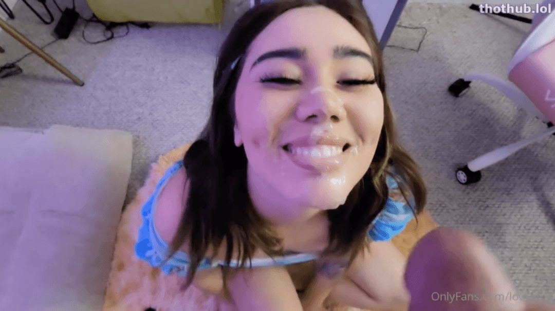 Inked ABG gamer girl gets fucked, takes messy facial