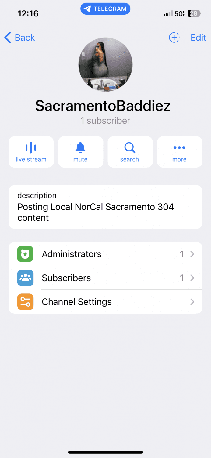 Follow the telegram and let’s get it going going to be posting local sac 304s and content DM ME