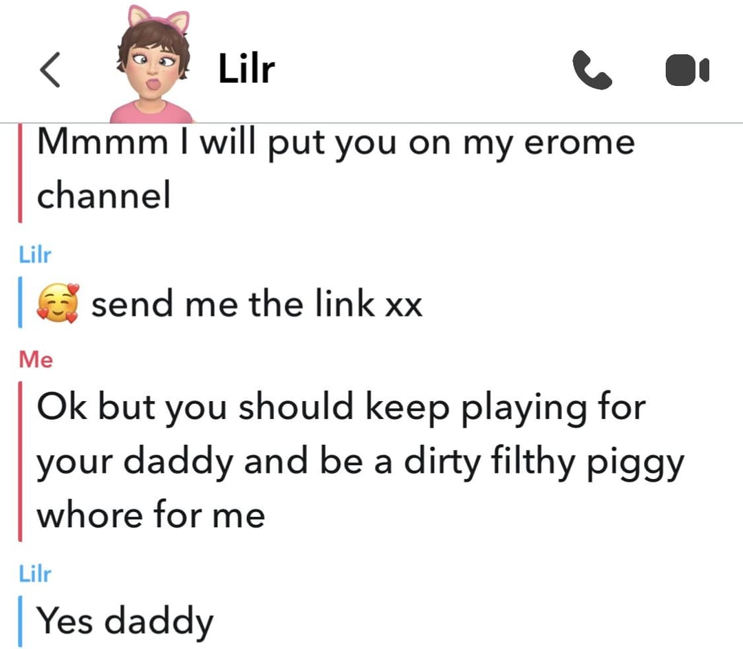 My dirty submissive piggy playing for her daddy . Consent in first pic .