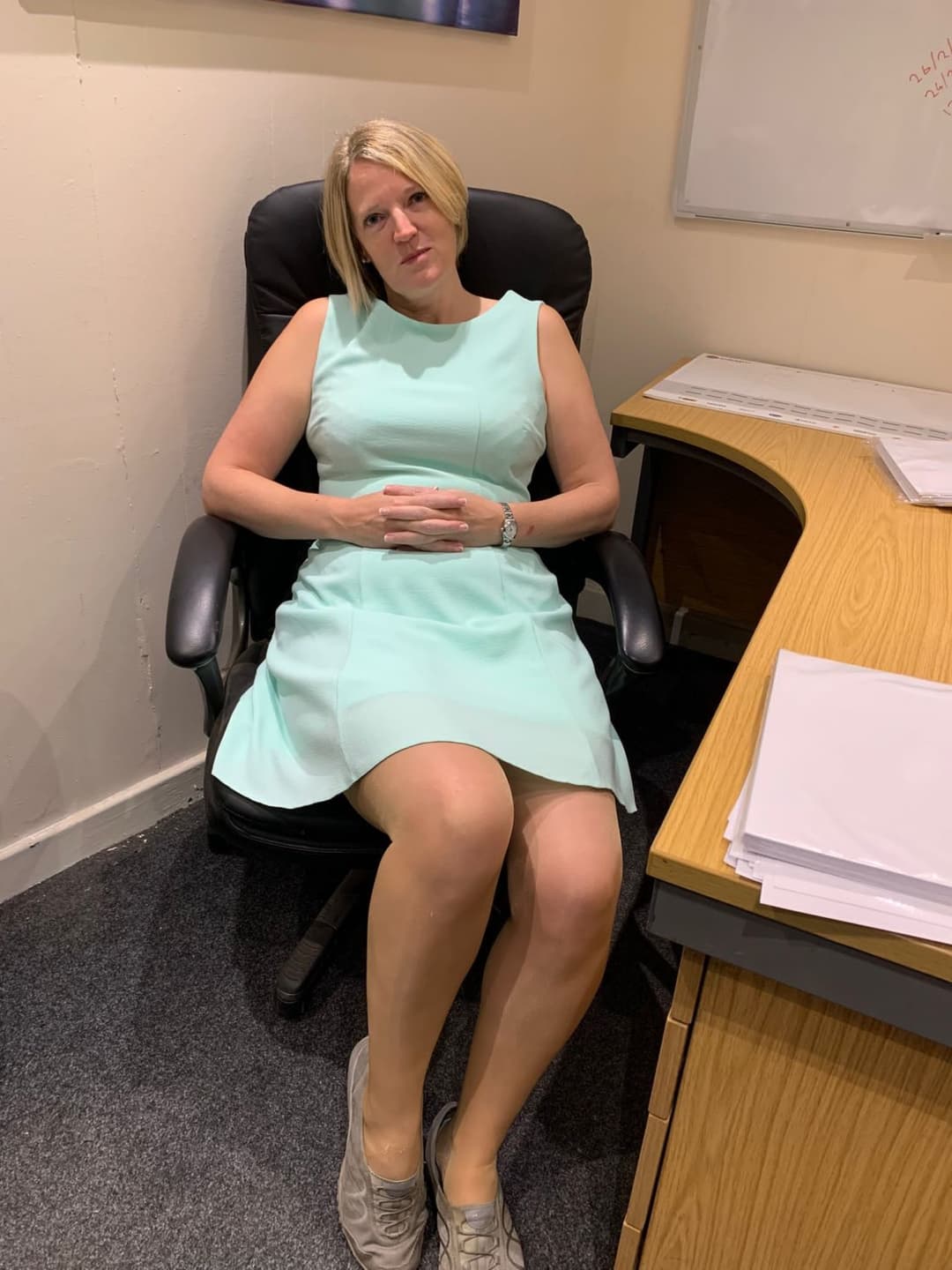 Secretary likes to pose for her boss