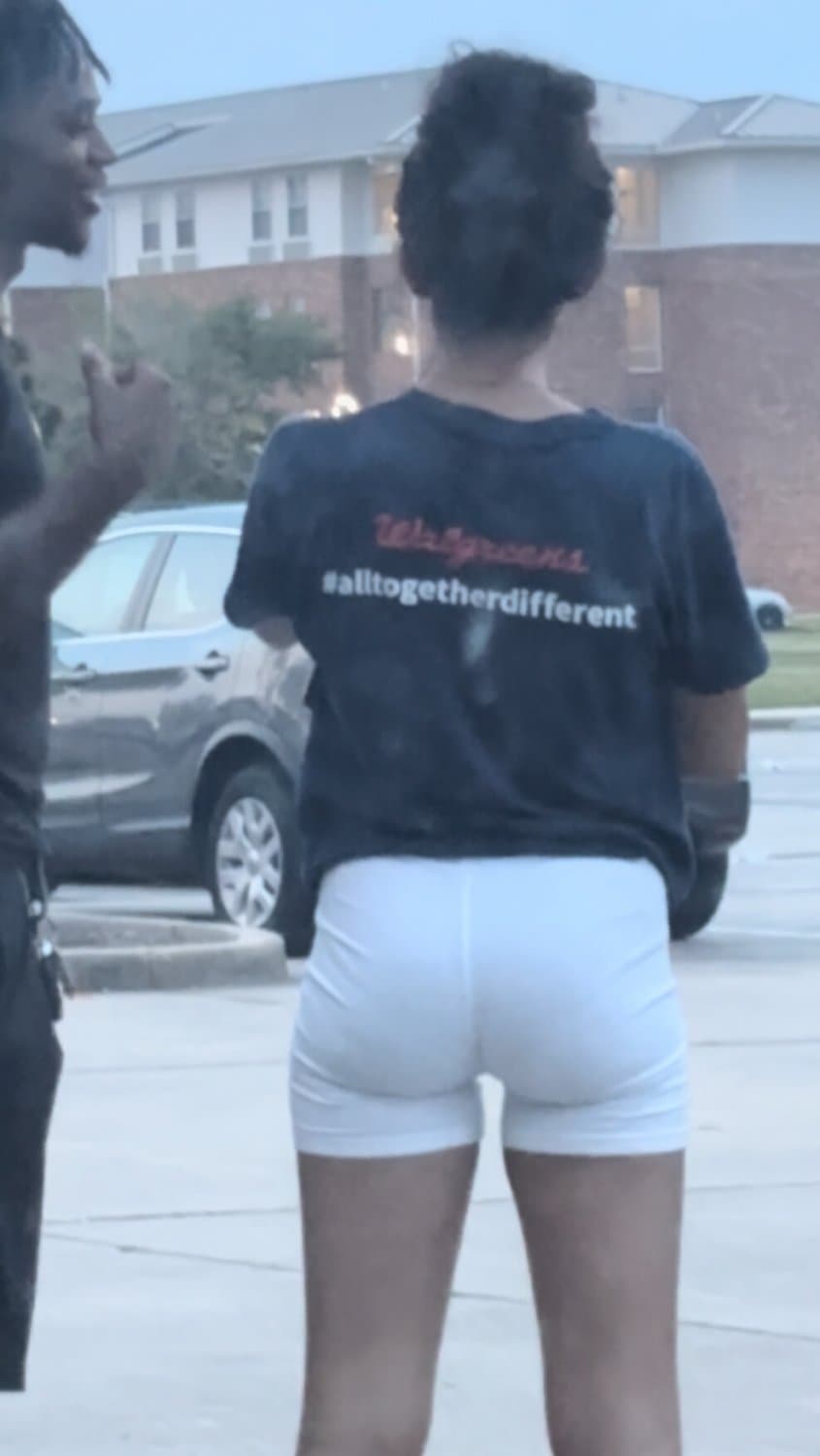 candid cute petite college lightskin little bubble booty in tight white shorts