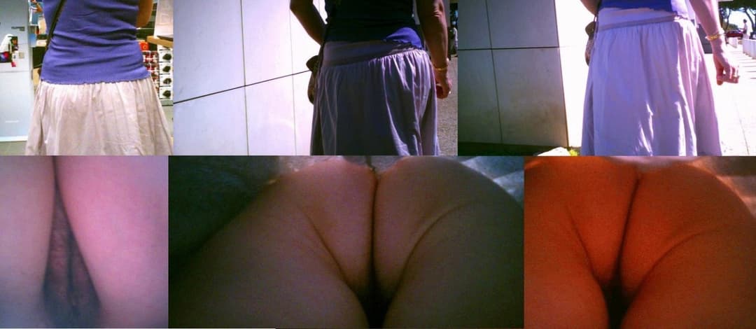 Mature nurse Helen upskirted panty and pantyless