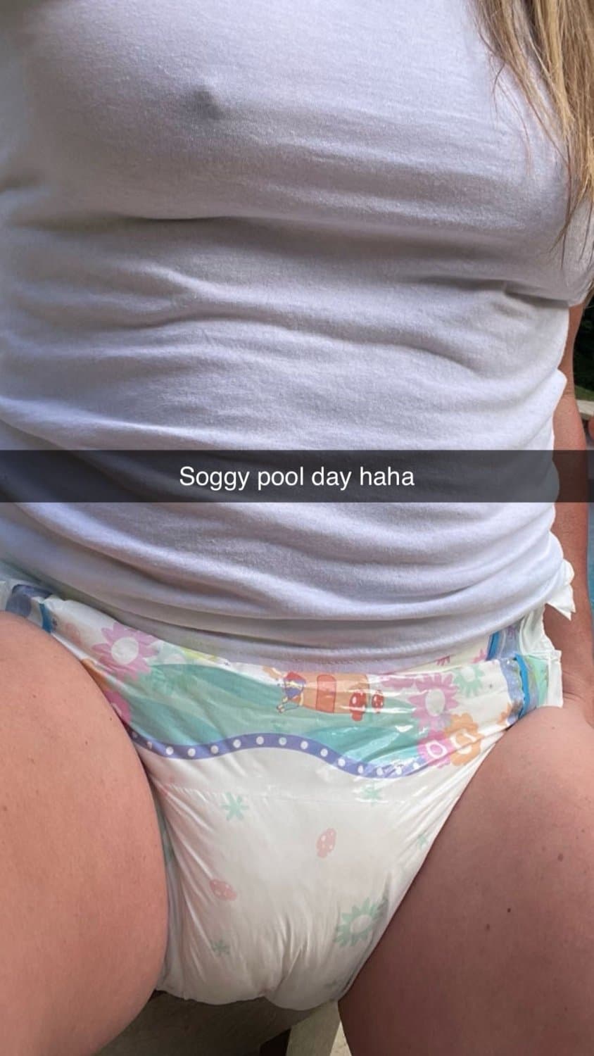 Click to view full size Incontinent college girl doesn’t mind showing off her diapers