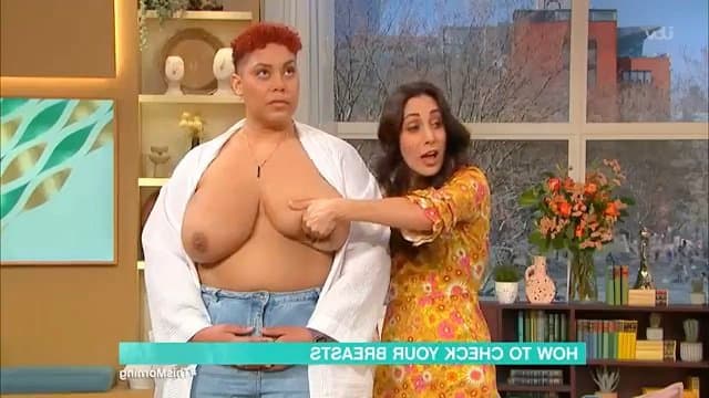 Click to view full size British Morning Show Big Breasts Exam