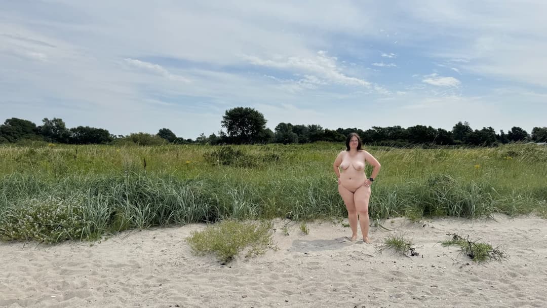 German chubby BBW wife with sexy tits outdoor (please repost)