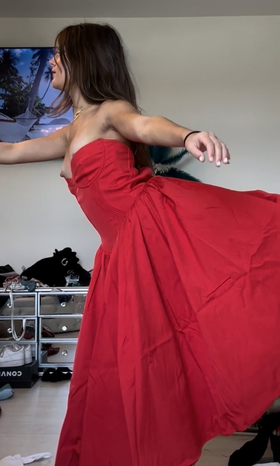 Famous TikTok teen nip slip