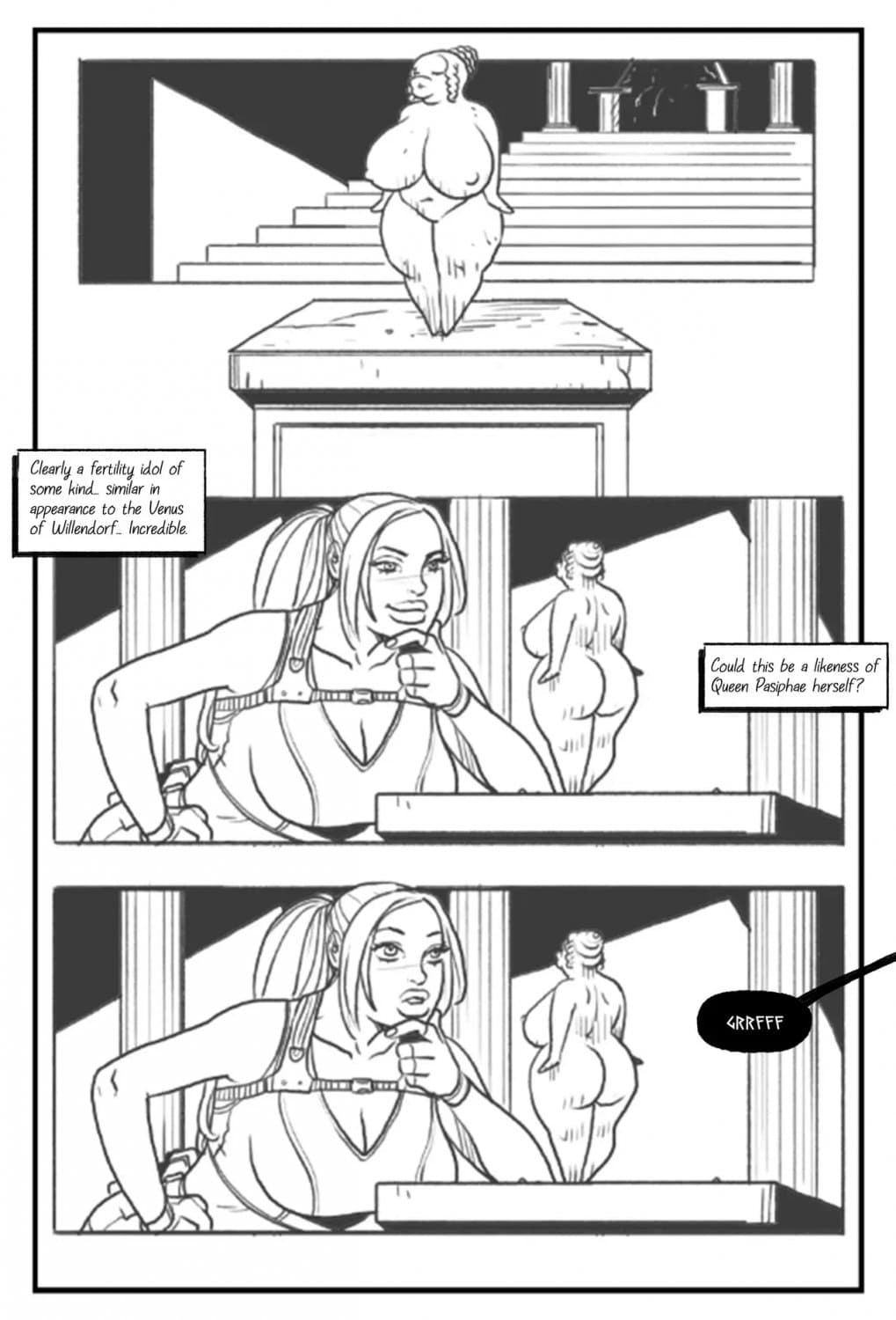 [comic] Lara Croft in the labyrinth of the minotaur (english - español)