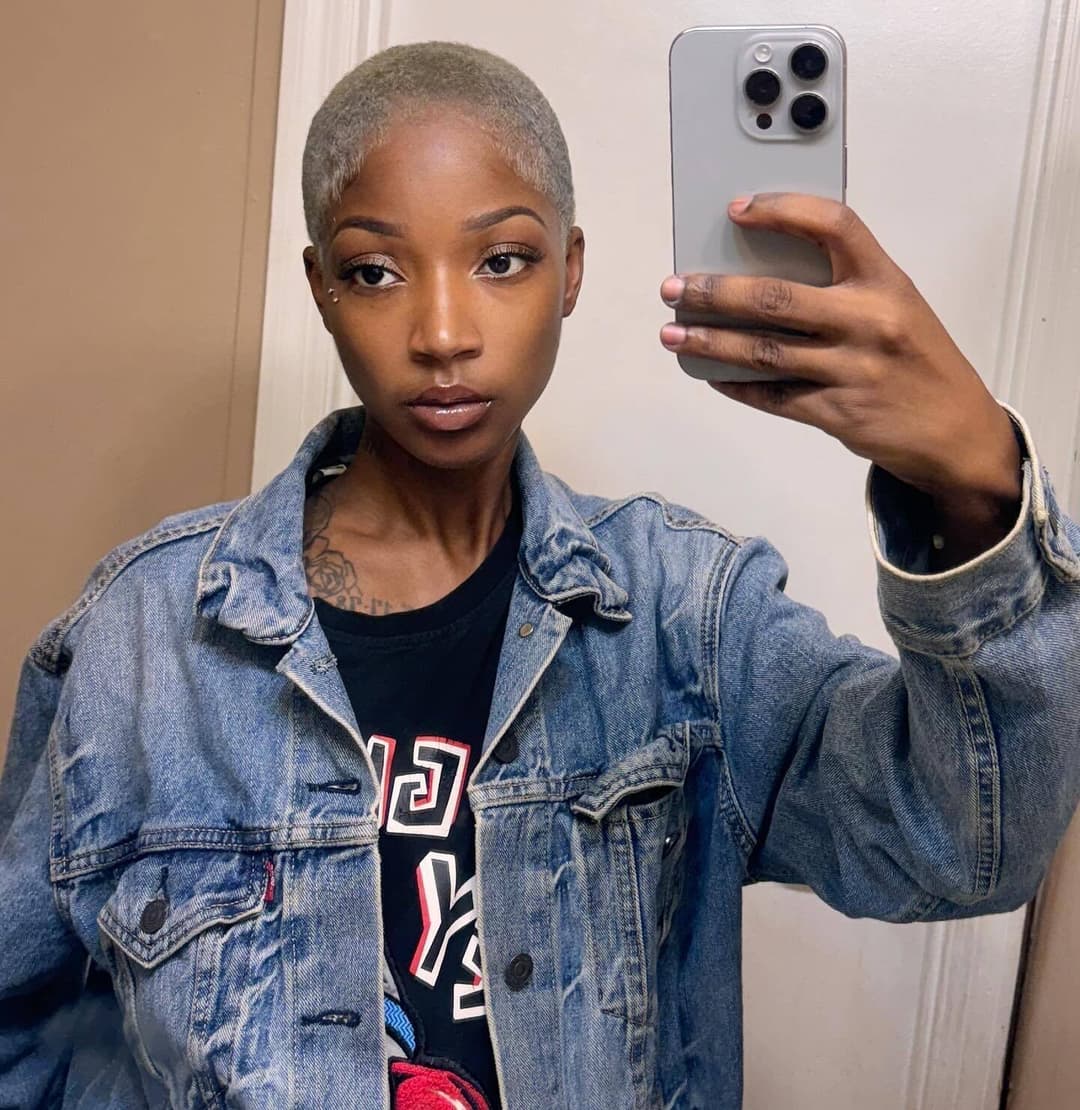 Click to view full size Small blonde short hair buzz cut tomboy lil booty