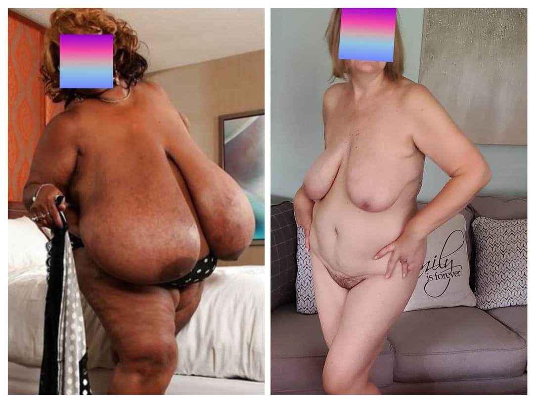 COLLAGE#6 me side by side with some of the BIGGEST BOOBS on erome