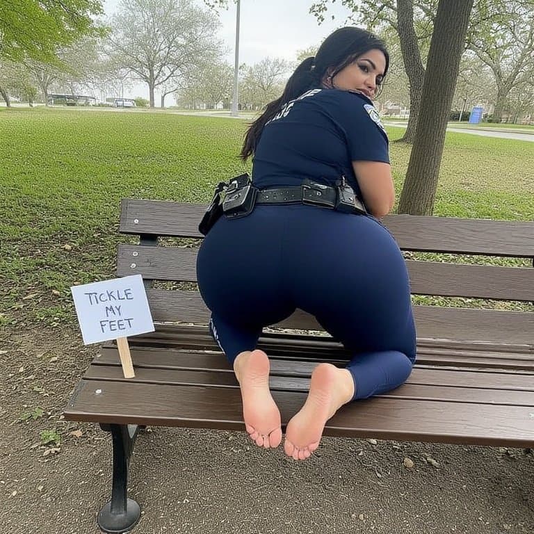 Latina officers want their bare feet tickled and played with