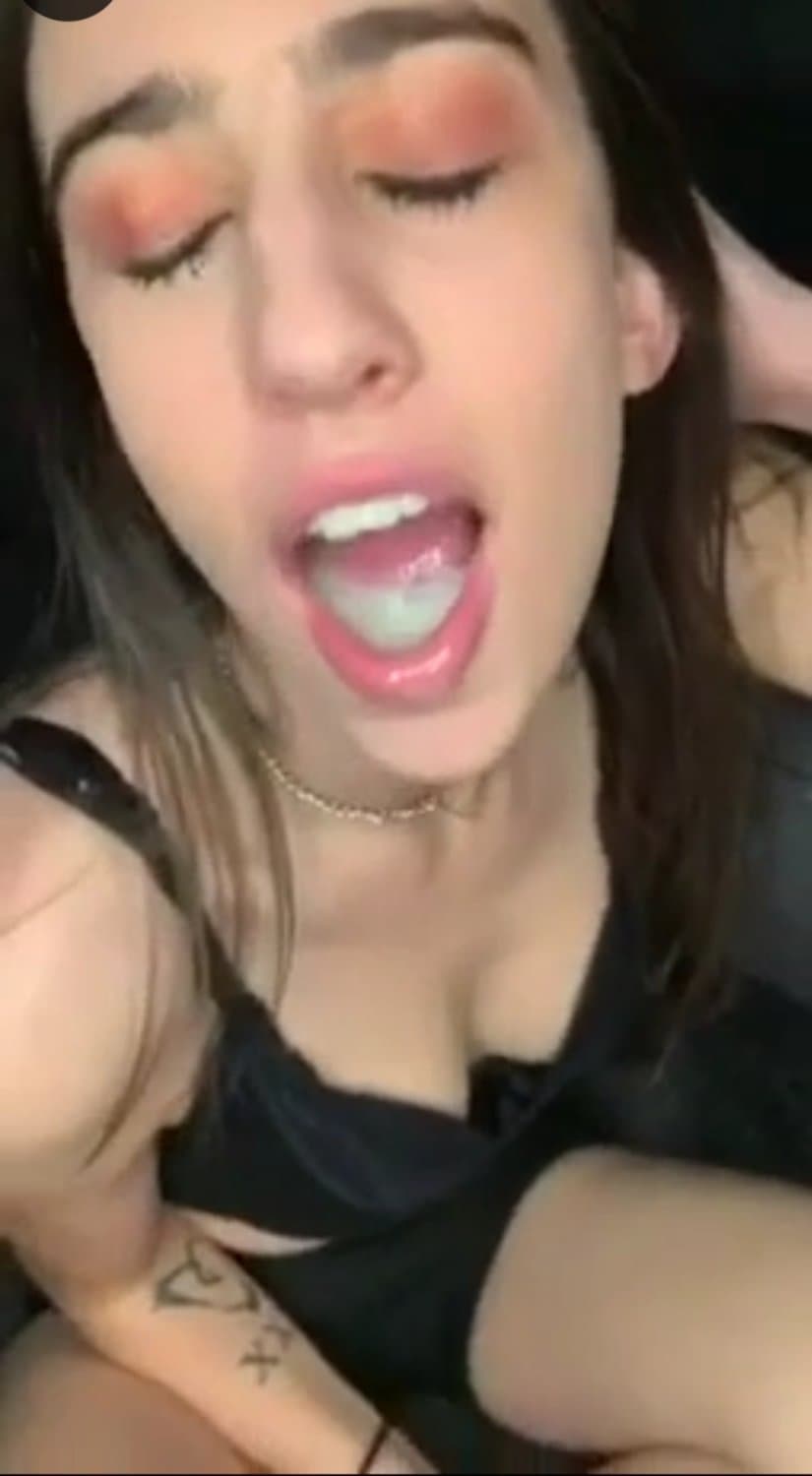 Model gets a mouthful of cum. Swallowed ???