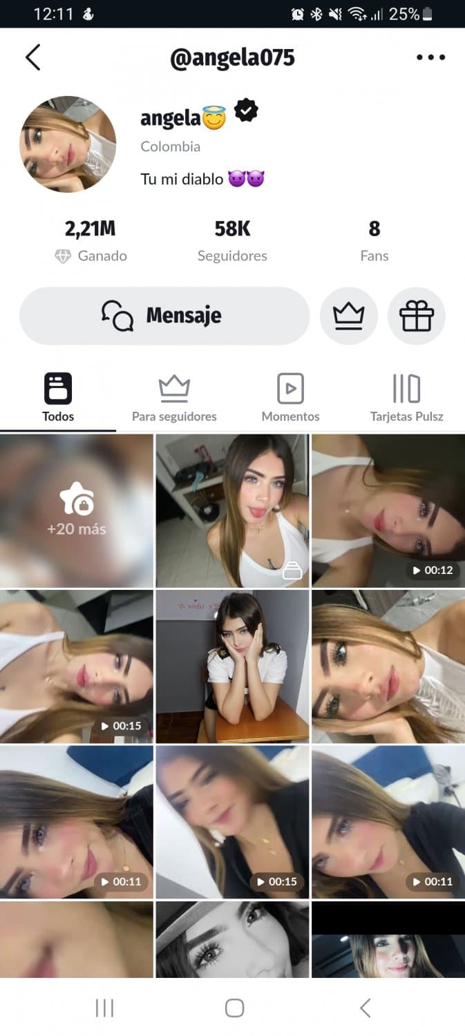 Angela Colombiana tango. Mona y linda dulce, medeliin paisa