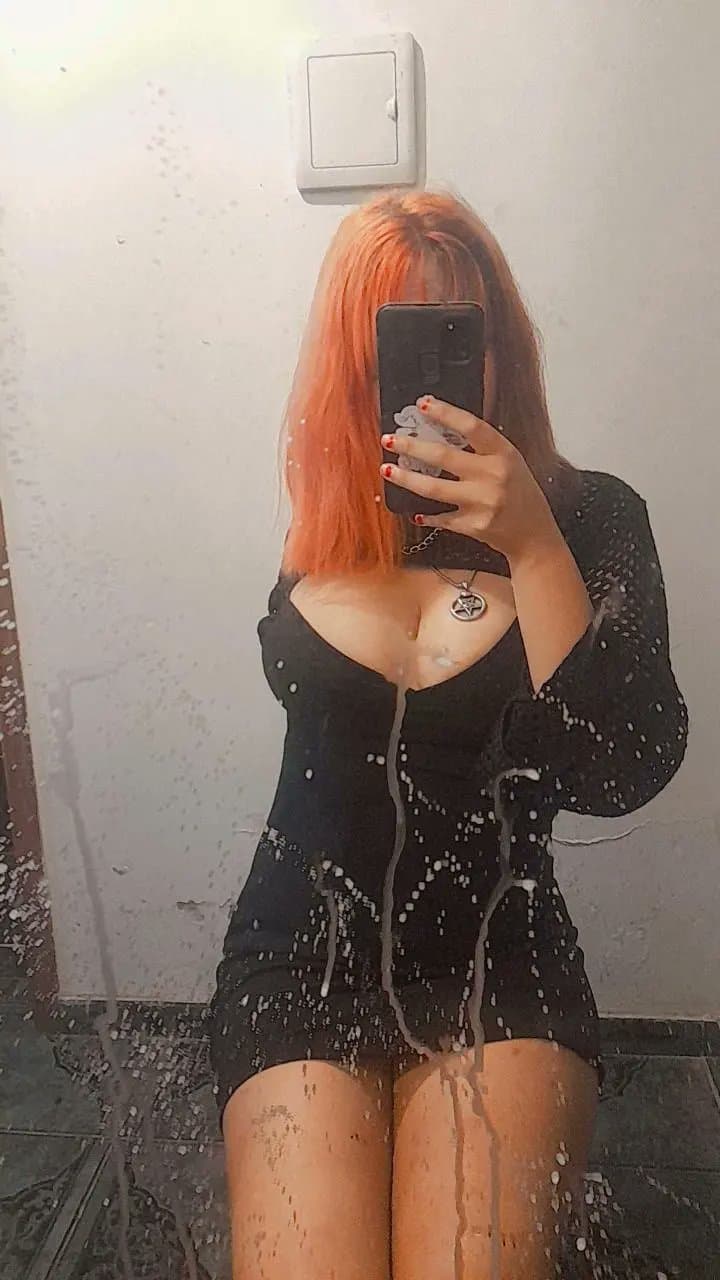 Milky babe with colored hair