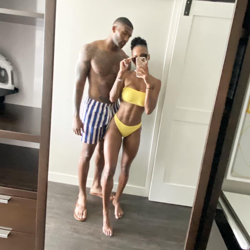 Fitness Couple having fun dark nipples