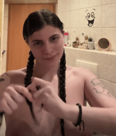 just a horny girl alone in the shower without her daddy