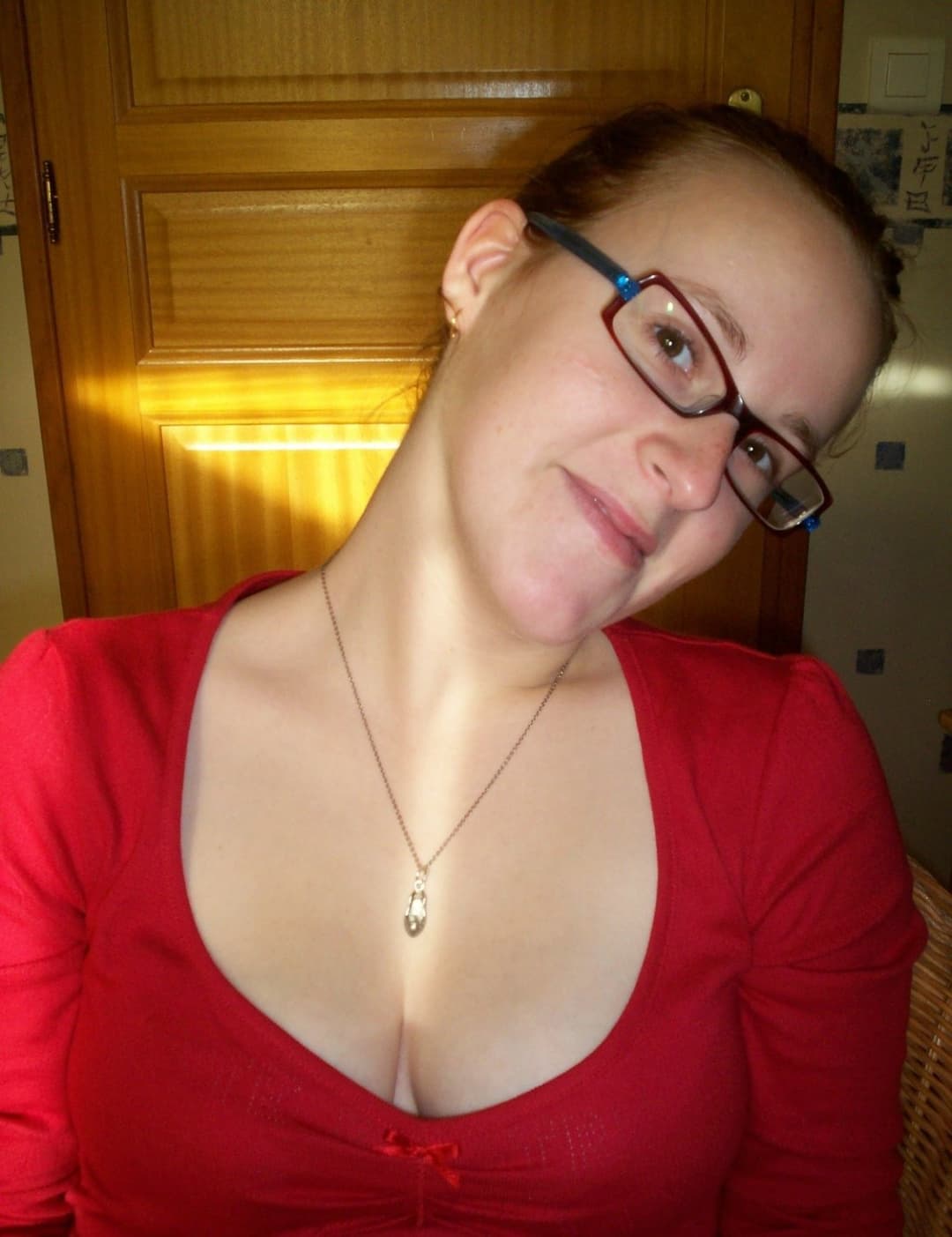 Click to view full size Cute Nerdy Redhead with Glasses