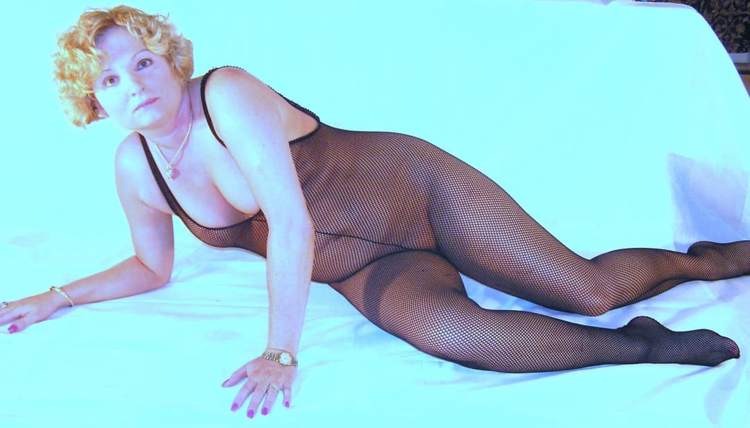 my chubby wife posing naked in pantyhose, bodystocking