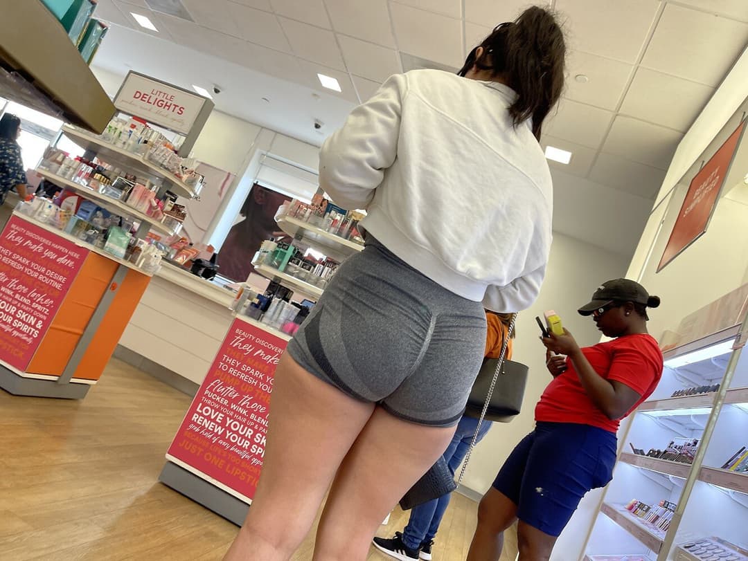 Thick Thighed Latina In Workout Shorts