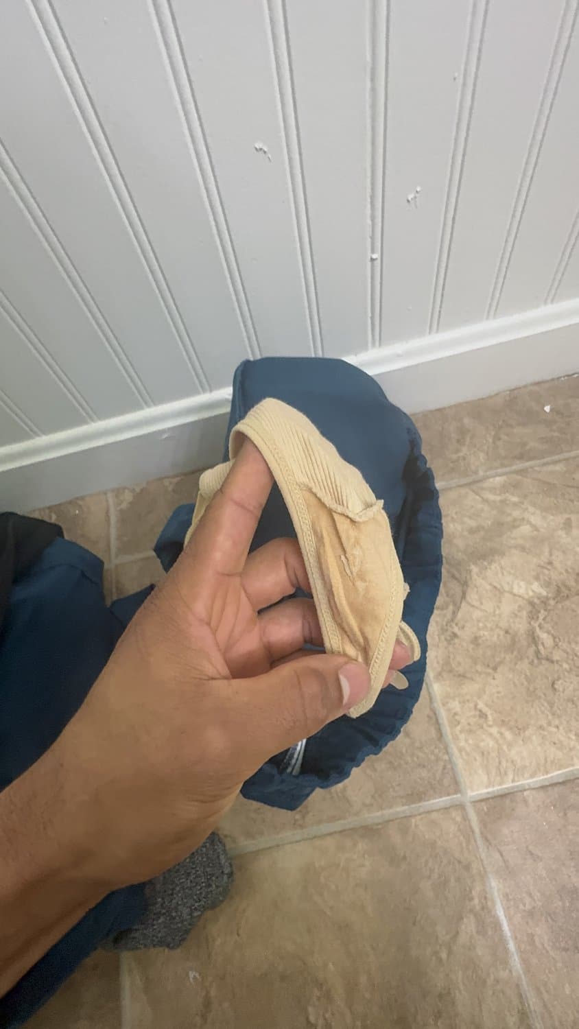 Wife creamy panties after work