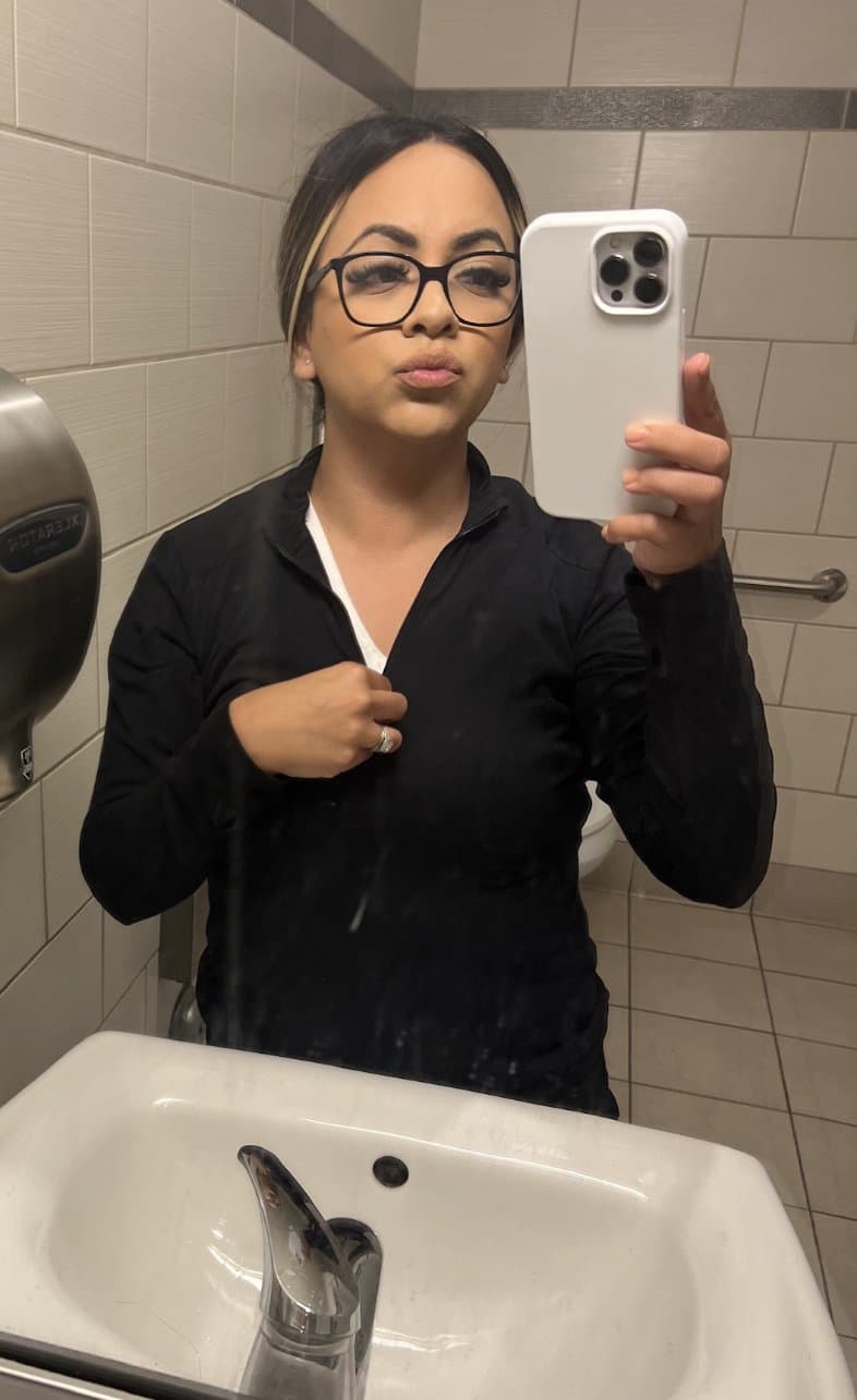 Wife needs your cum on her saggy tits