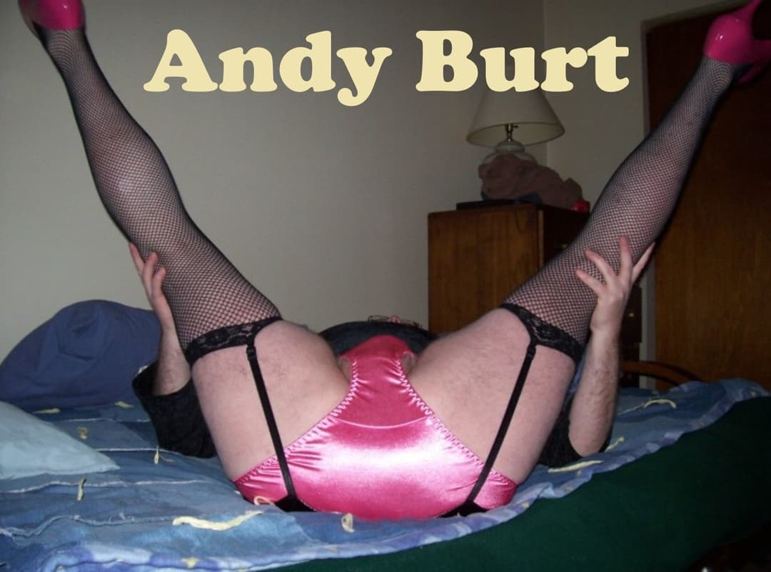 Sissy Andy Burt in Pink Satin Panties