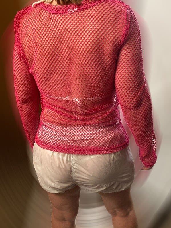 how a 63 yo hotwife dresses for the hot tub at a chain hotel, thong