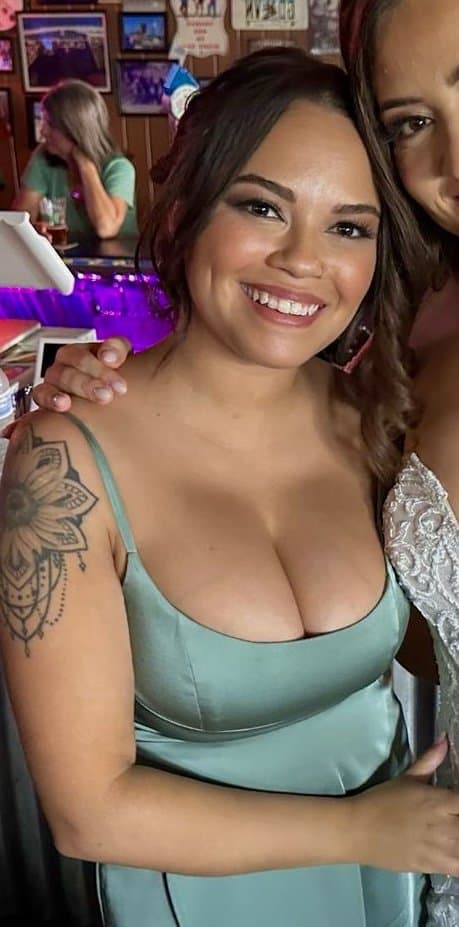 Busty Latina slut I know doesn’t mind showing off that rack of milk for us to beat off to