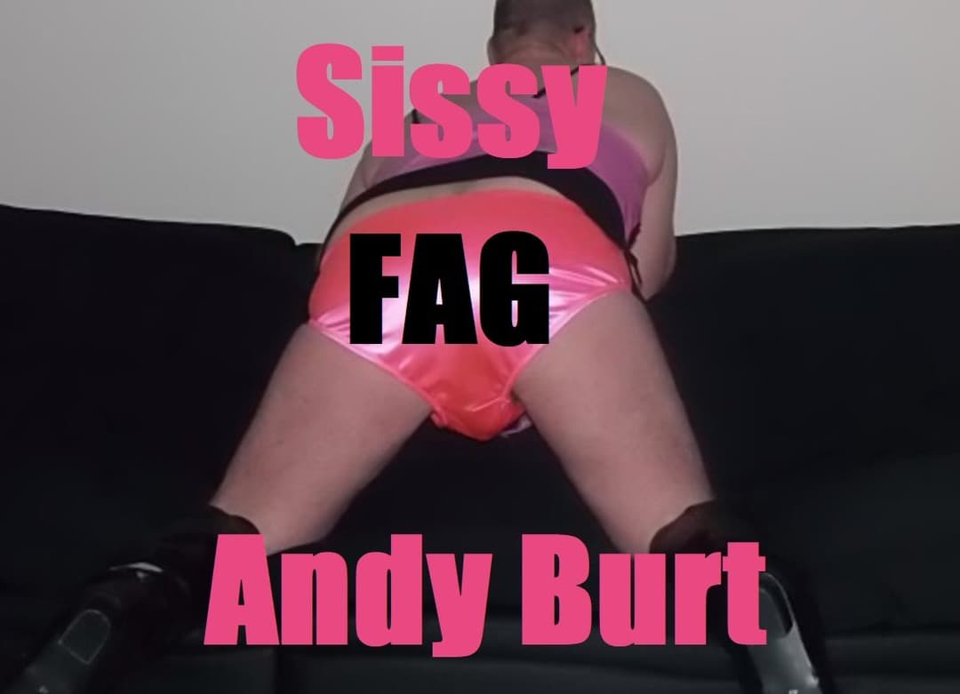 sissy fag andy burt in pink satin panties