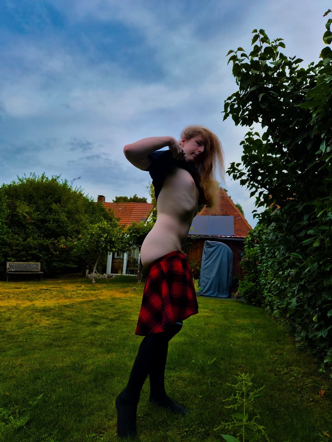 Femboy chills in Garden :3
