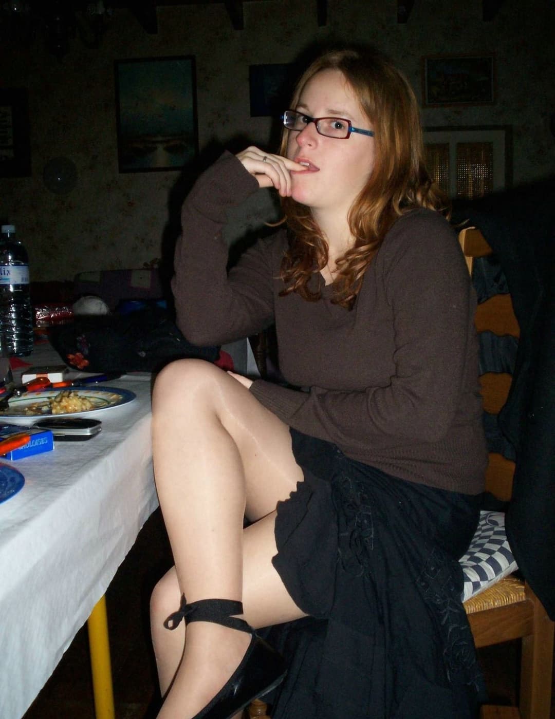 Click to view full size Cute Nerdy Redhead with Glasses