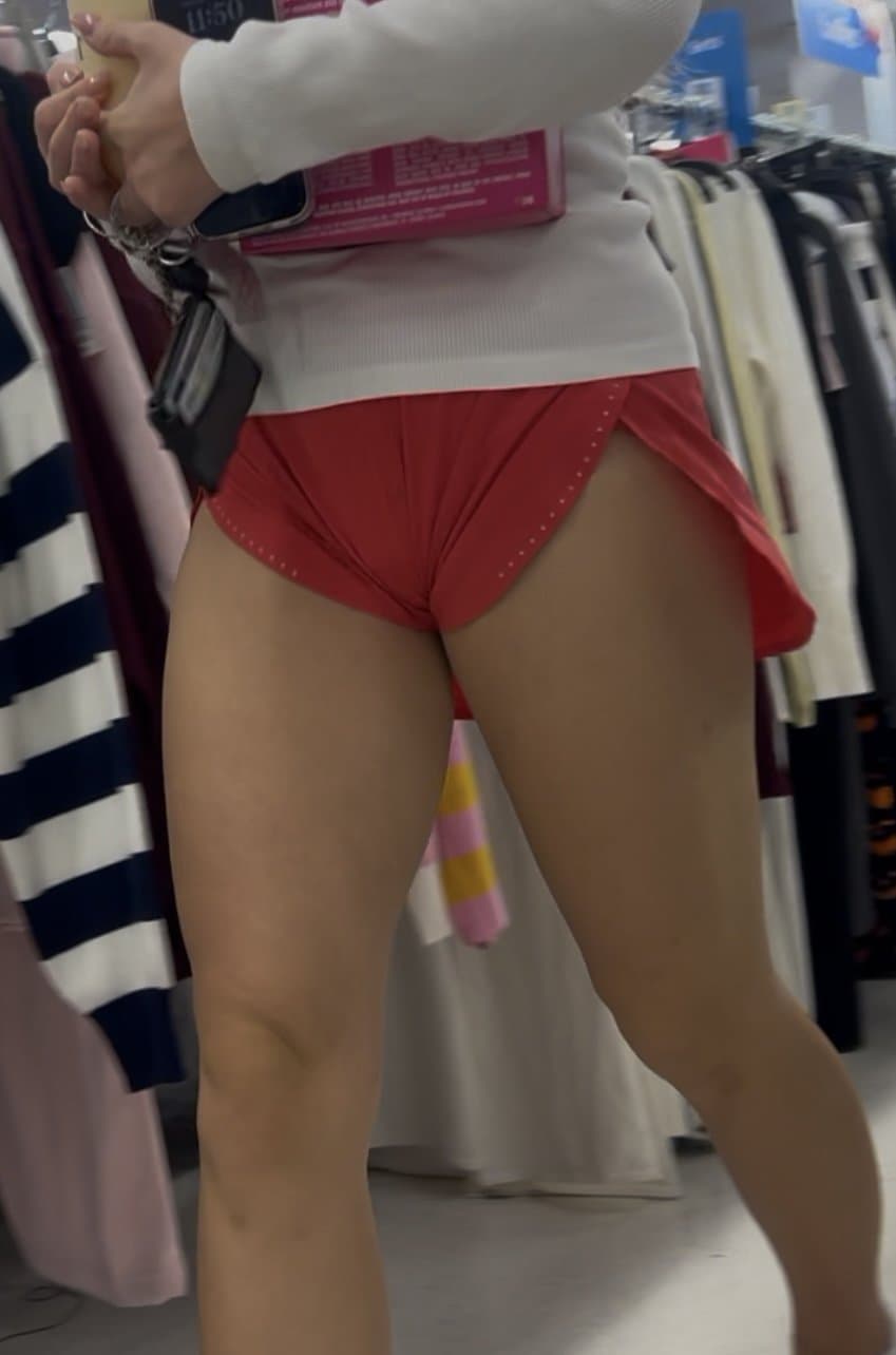 Tight shorts tight Pussy print blonde