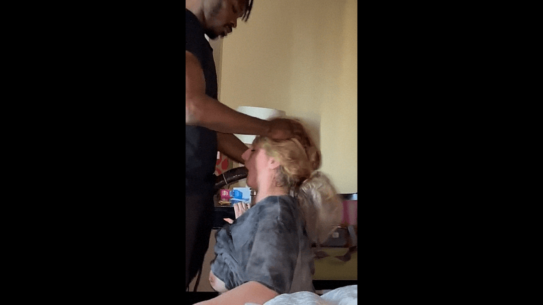 Husband watches blonde wife suck BBC until she cums