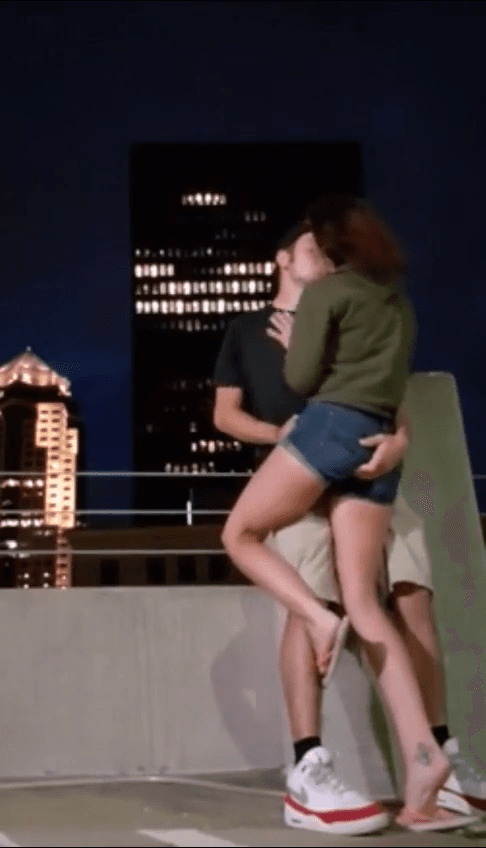 Horny couple cough outdoor sex