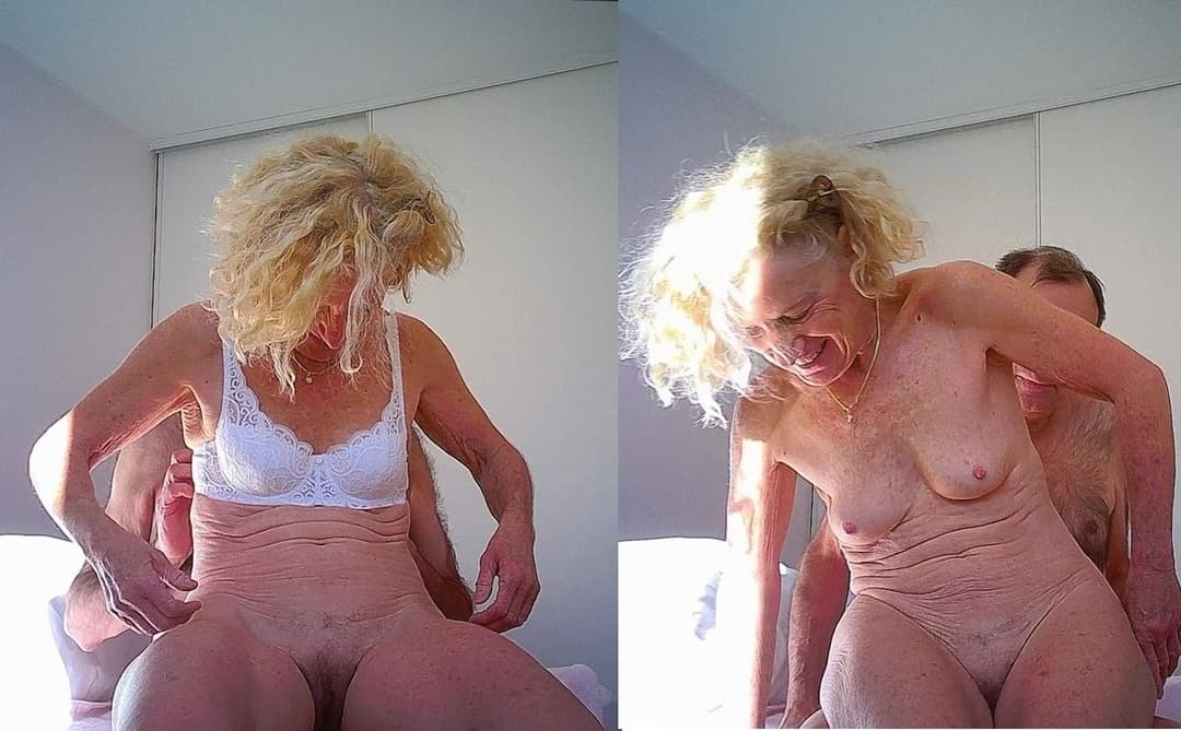 Fake blonde mature nurse Solange caught at sun light