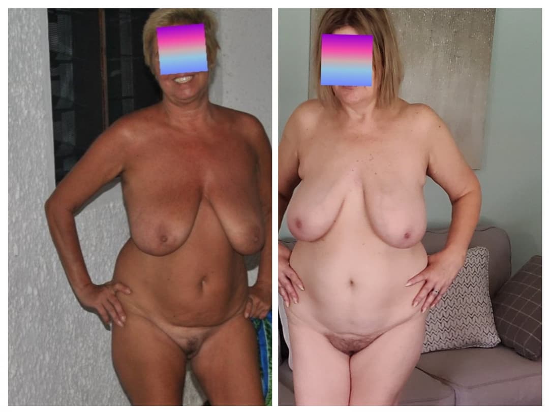 COLLAGE Side by Side Comparison Hot Granny