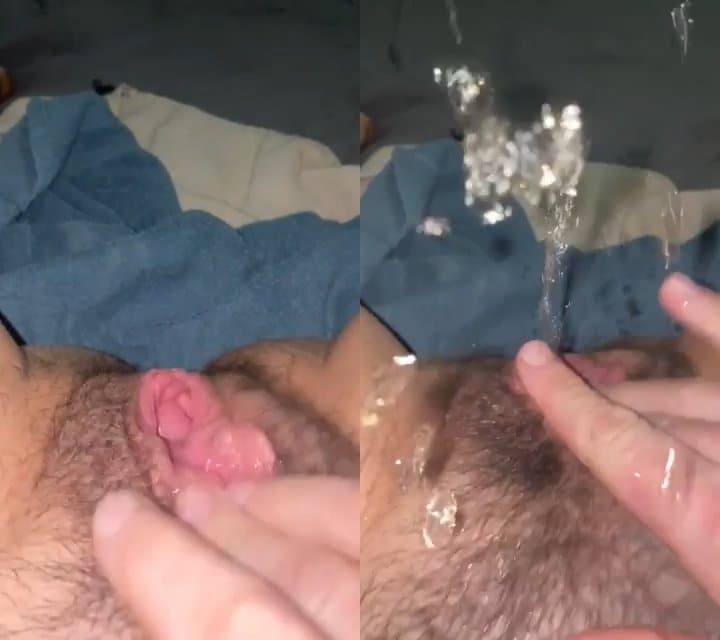 Making Her Hairy Pussy Squirt | solo masturbating rubbing clit squirting