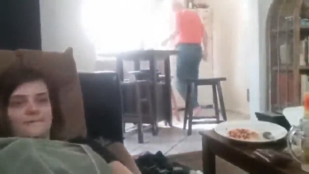 Siblings masturbate on the couch almost caught