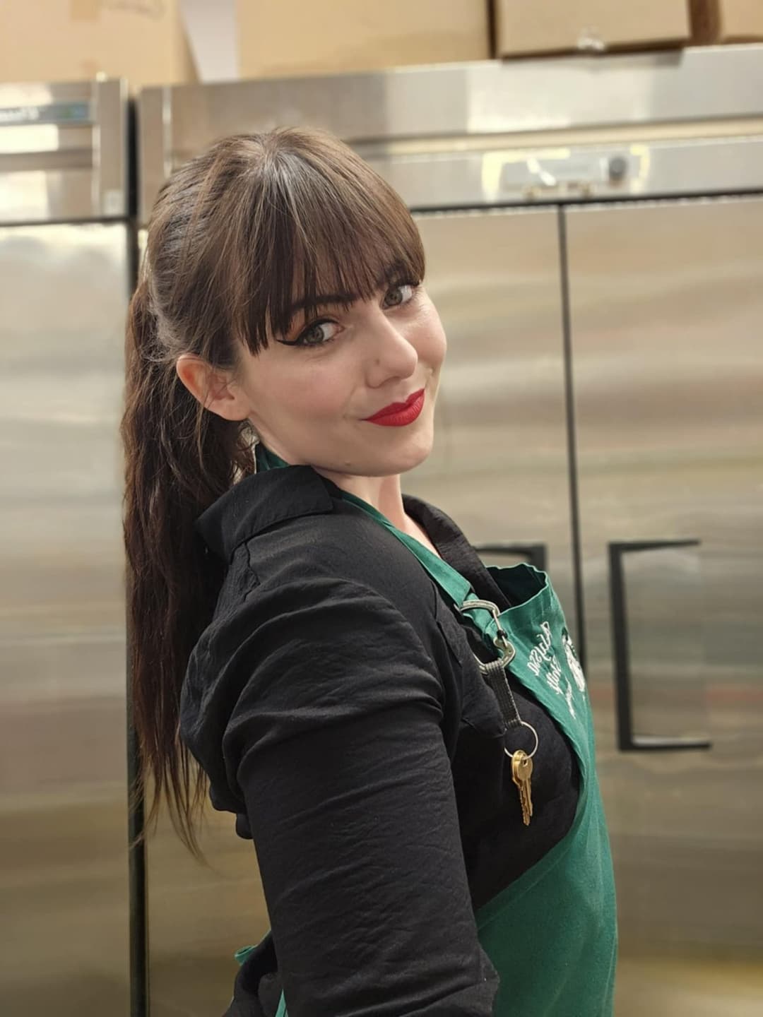 Thick Sexy Pale Skin Barista with Bangs