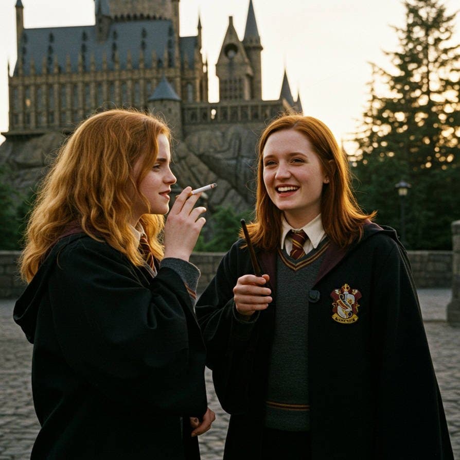 Hermione learns to smoke