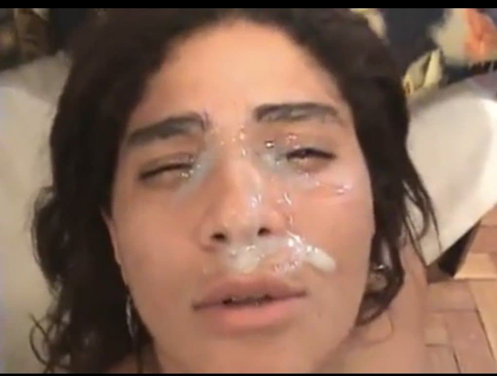 Another Brazilian slut face covered with thick cum