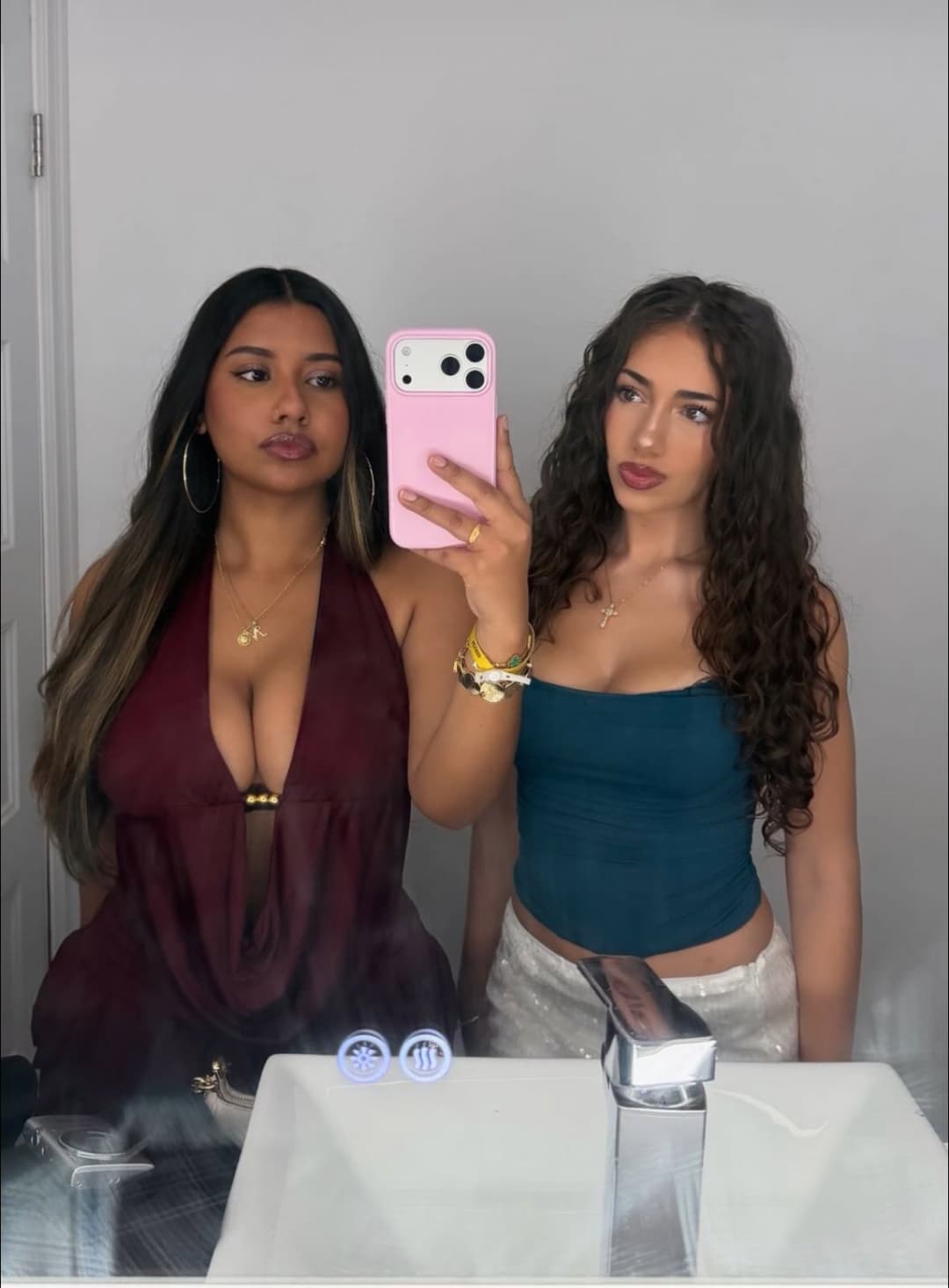 Nazia gives her friend Eleni breast envy