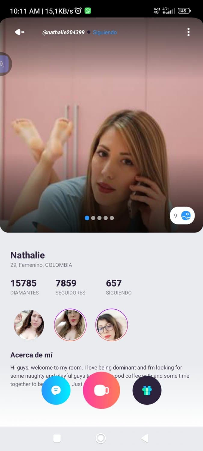 Nathalie Balnquita de la App Nozy.video.livestream